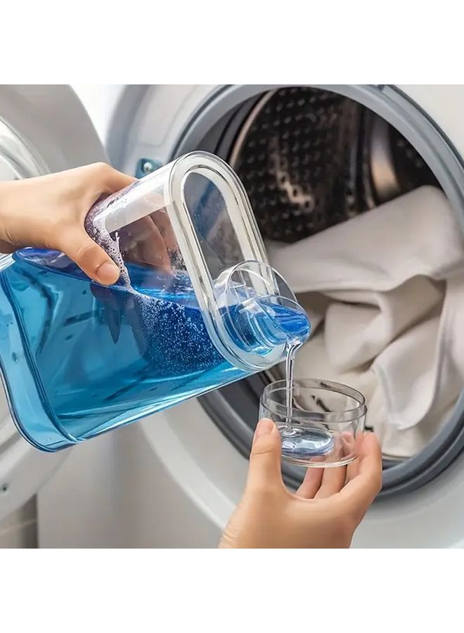 Transparent Laundry Detergent And Fabric Softener Dispenser Bottles 2pcs 1200ml Leak Proof - Image 2